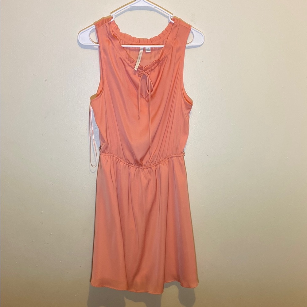 LC Lauren Conrad Orange Pink Sleeveless Cowl Neck Sundress